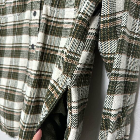 Orvis Men'sGreen Plaid Flannel Shirt Button Down Longsleeve Shacket Size Medium - Picture 6 of 10